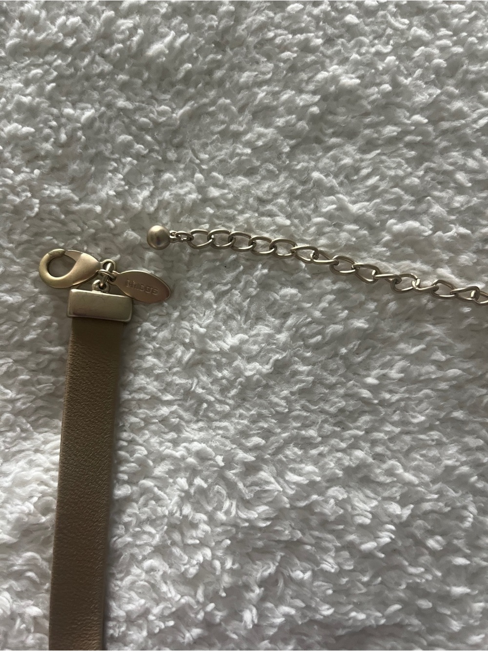 Chico's Gold-Tone Necklace with Dark Green and Cream Accents - Picture 5 of 5